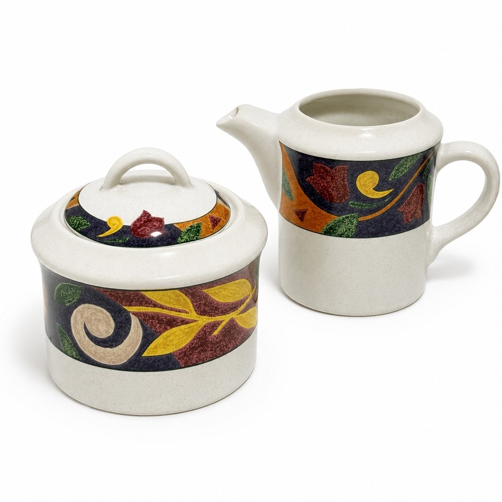 Studio Nova Fantasy Garden HG260 Creamer Sugar Bowl Lid Vintage 1999 Set